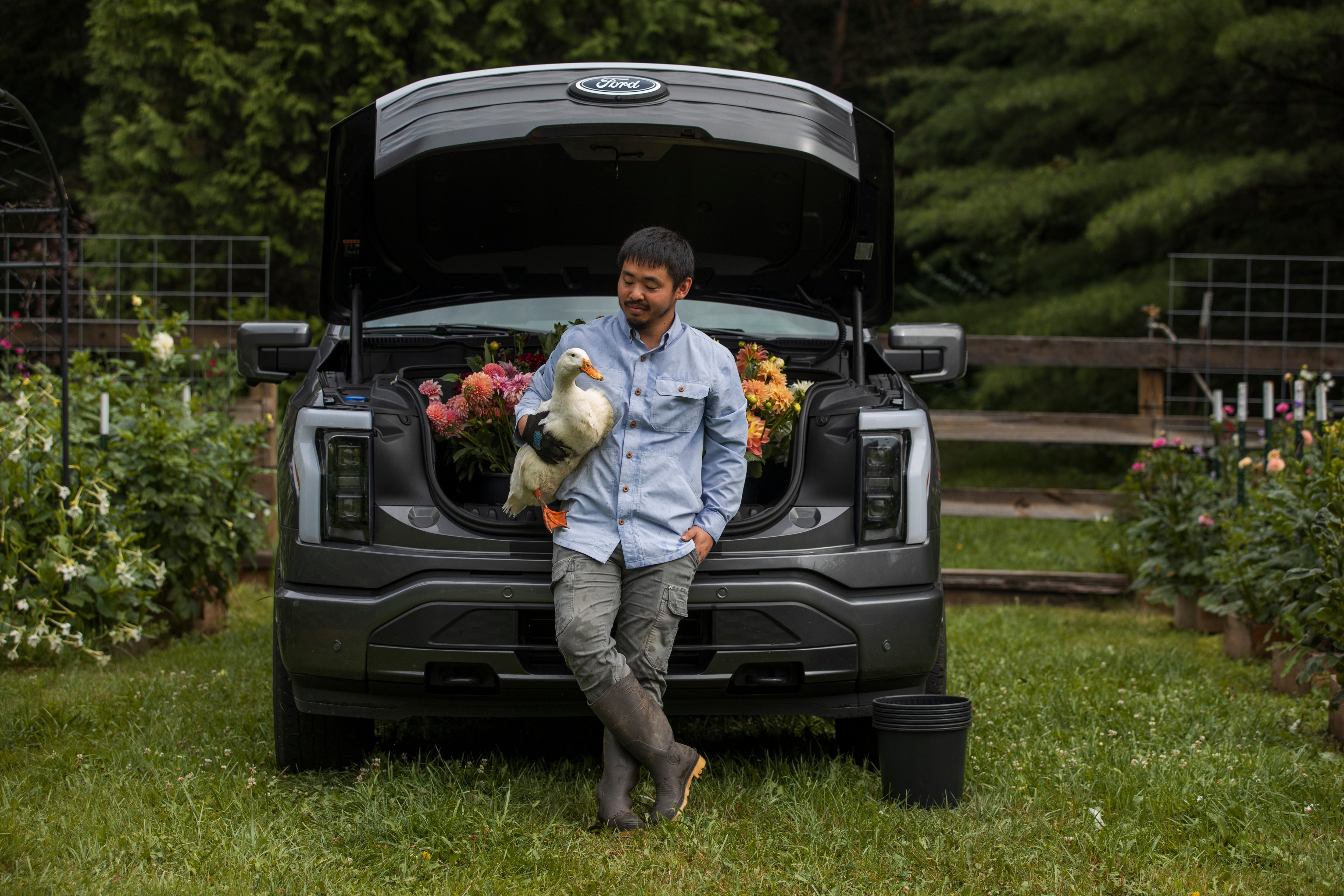 From hauling livestock and powering work to delivering flowers, see how F-150 Lightning is “a total gamechanger” for Chris Yamamoto and his seven-acre farm.